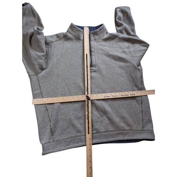 Tommy Bahama Mens Large Reversible 1/4 Zip Pullover Sweatshirt Blue Gray Sweater - Picture 4 of 10